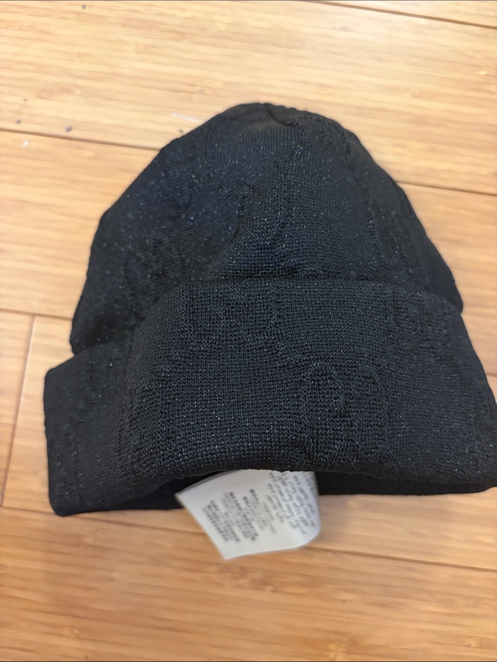 Authentic Gucci Black Knit Logo Cuff Beanie